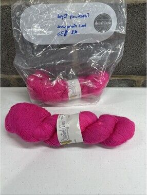 Creatively Dyed 100% Superwash Merino Yarn 2 Skein Lot Color  Hot Pink